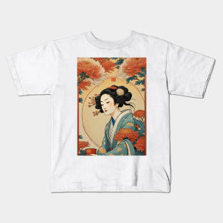 Nature geisha girl Kids T-Shirt